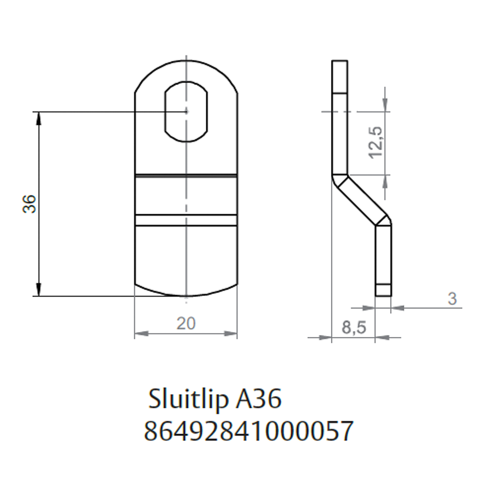 86492841000057 mauer CABlock pincodeslot verticaal - zwart - wisselende/vaste gebruikers