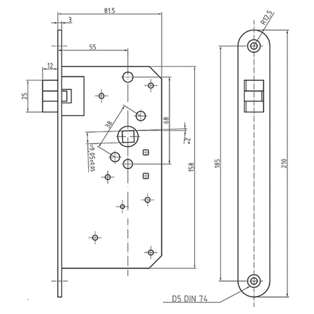 Mortise Lock Assembly - diagram, schematic, and image 08